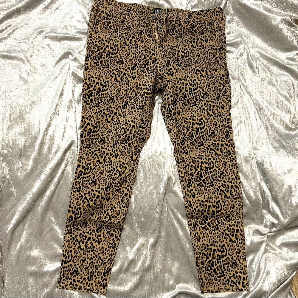 GAP Leopard Print Skinny Jeans Size 18/34L